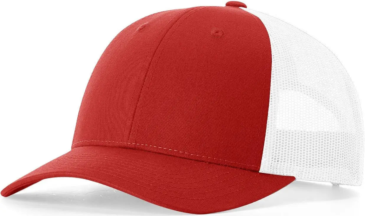 Richardson 115 Low Pro Trucker Cap - Red White - Red White / S