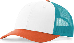 Richardson 115 Low Pro Trucker Cap - White Blue Hawaiian Pale Orang - White Blue Orange / S