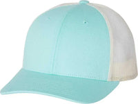 Richardson 115 Low Pro Trucker Caps - Aruba Blue Birch - Mint Light Gray / SM