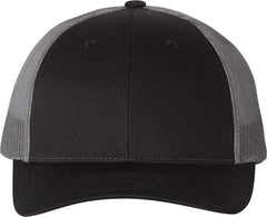 Richardson 115 Low Pro Trucker Caps - Black Charcoal