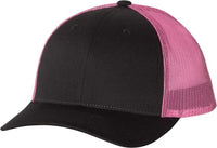 Richardson 115 Low Pro Trucker Caps - Black Neon Pink - Black Pink / SM