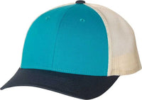 Richardson 115 Low Pro Trucker Caps - Blue Teal Birch Navy - Teal Light Gray / SM
