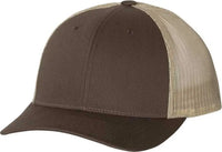 Richardson 115 Low Pro Trucker Caps - Brown Khaki - Brown Khaki / SM