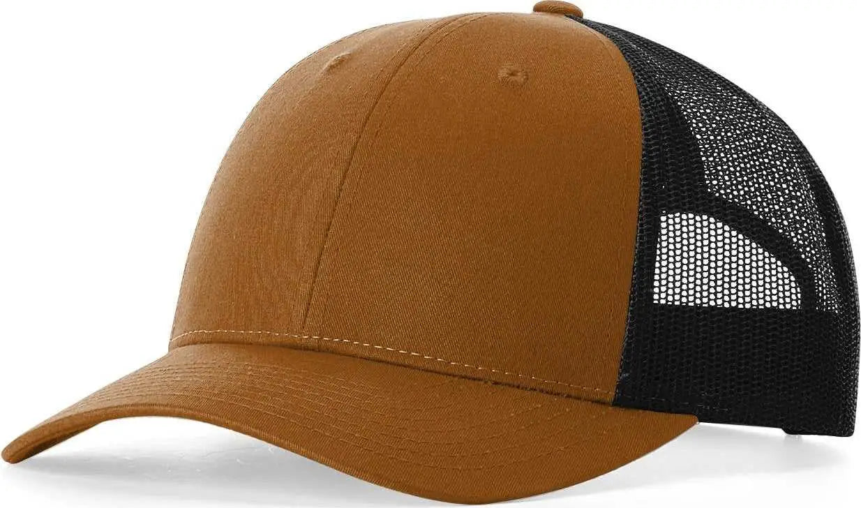 Richardson 115 Low Pro Trucker Caps - Carmel/ Black - Tan Black / S