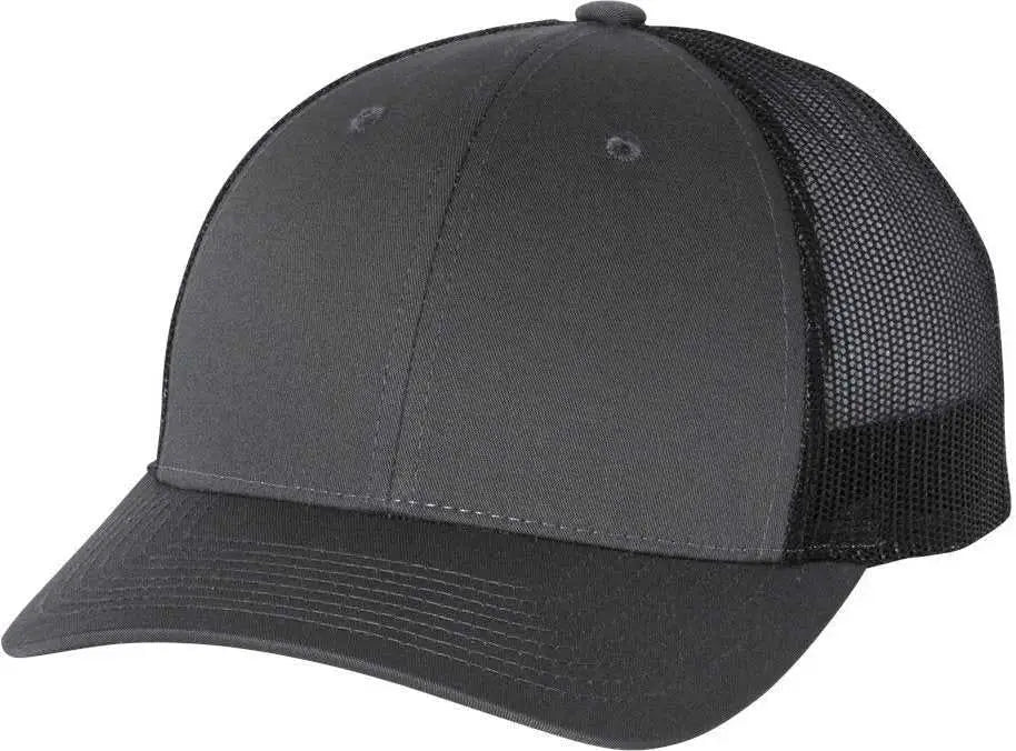 Richardson 115 Low Pro Trucker Caps - Charcoal Black - Dark Gray Black / SM