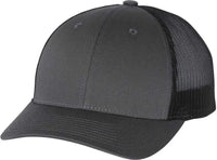 Richardson 115 Low Pro Trucker Caps - Charcoal Black - Dark Gray Black / SM