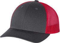 Richardson 115 Low Pro Trucker Caps Charcoal Red Dark Gray Red / SM