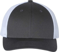 Richardson 115 Low Pro Trucker Caps - Charcoal White