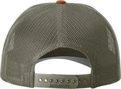 Richardson 115 Low Pro Trucker Caps - Cream/ Loden Green/ Dark Orange
