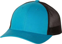 Richardson 115 Low Pro Trucker Caps - Cyan Black - Aqua Black / SM