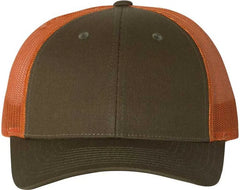 Richardson 115 Low Pro Trucker Caps - Dark Loden Jaffa Orange