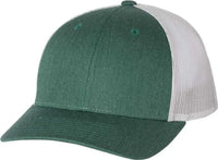 Richardson 115 Low Pro Trucker Caps Heather Dark Green Silver Forest Light Gray / SM