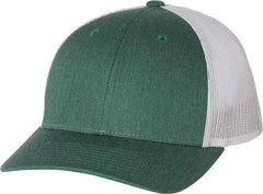 Richardson 115 Low Pro Trucker Caps Heather Dark Green Silver Forest Light Gray / SM