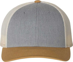 Richardson 115 Low Pro Trucker Caps - Heather Gray Birch Amber Gold