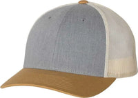 Richardson 115 Low Pro Trucker Caps - Heather Gray Birch Amber Gold - Light Gray Gold / SM