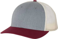 Richardson 115 Low Pro Trucker Caps - Heather Gray Birch Cardinal - Light Gray Cardinal / SM