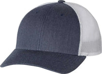 Richardson 115 Low Pro Trucker Caps - Heather Navy Silver - Navy Light Gray / SM