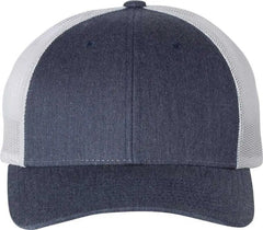 Richardson 115 Low Pro Trucker Caps - Heather Navy Silver