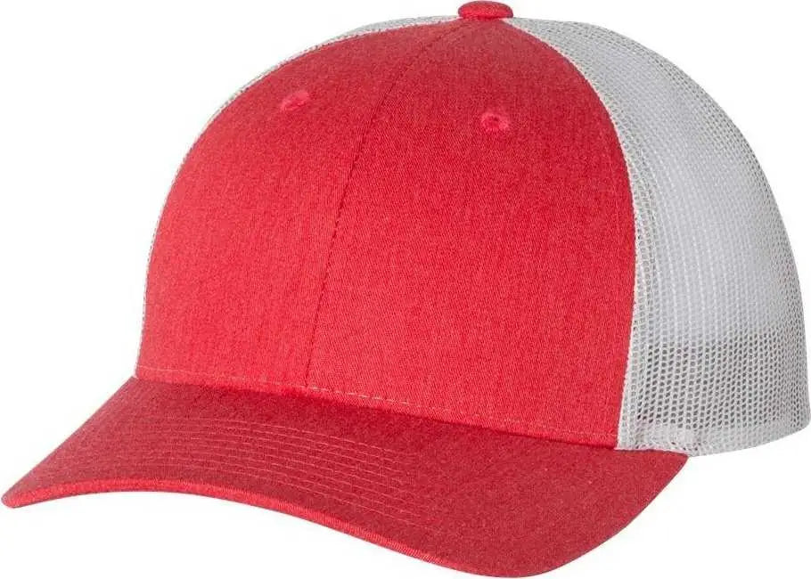 Richardson 115 Low Pro Trucker Caps - Heather Red Silver - Red Light Gray / SM