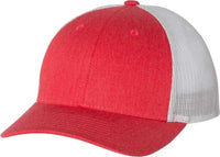 Richardson 115 Low Pro Trucker Caps - Heather Red Silver - Red Light Gray / SM