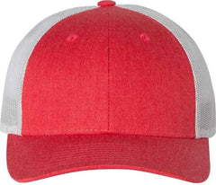 Richardson 115 Low Pro Trucker Caps - Heather Red Silver