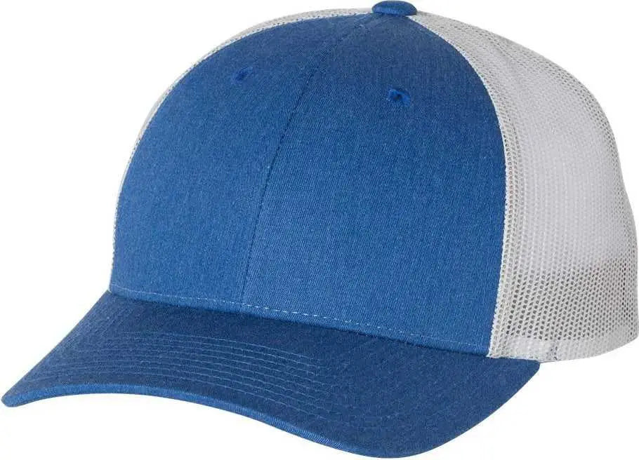 Richardson 115 Low Pro Trucker Caps - Heather Royal Silver - Royal Light Gray / SM