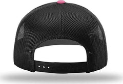Richardson 115 Low Pro Trucker Caps - Hot Pink Black