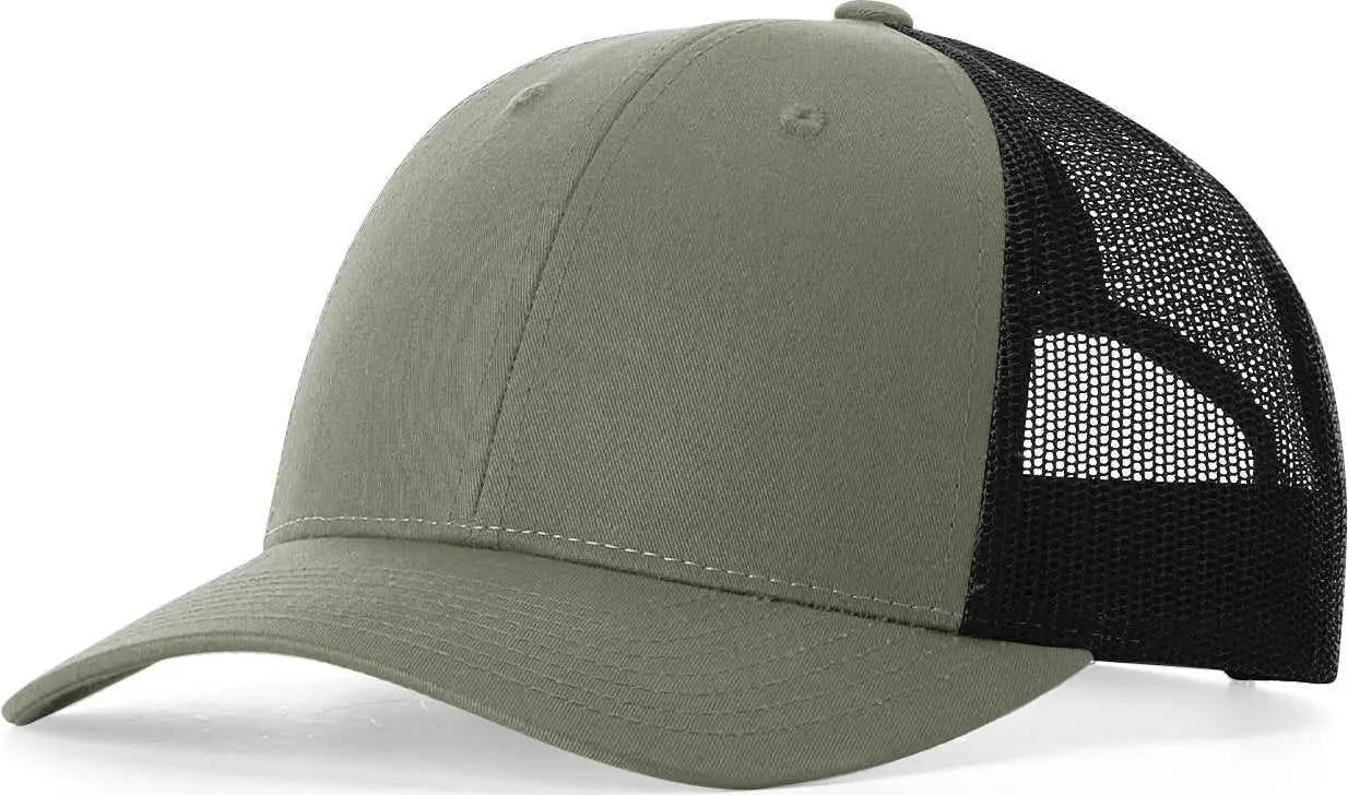 Richardson 115 Low Pro Trucker Caps - Loden Green/ Black - Olive Black / S