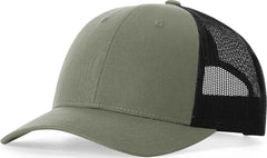 Richardson 115 Low Pro Trucker Caps - Loden Green/ Black - Olive Black / S