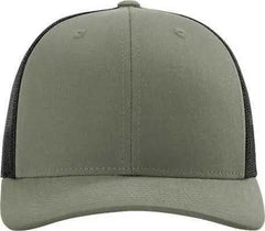 Richardson 115 Low Pro Trucker Caps - Loden Green/ Black