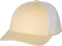 Richardson 115 Low Pro Trucker Caps - Pale Banana Birch - Yellow Light Gray / SM