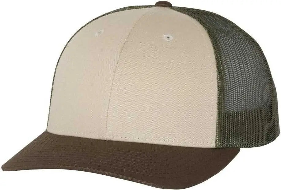 Richardson 115 Low Pro Trucker Caps - Tan Loden Brown - Tan Forest / SM