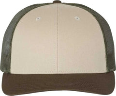 Richardson 115 Low Pro Trucker Caps - Tan Loden Brown