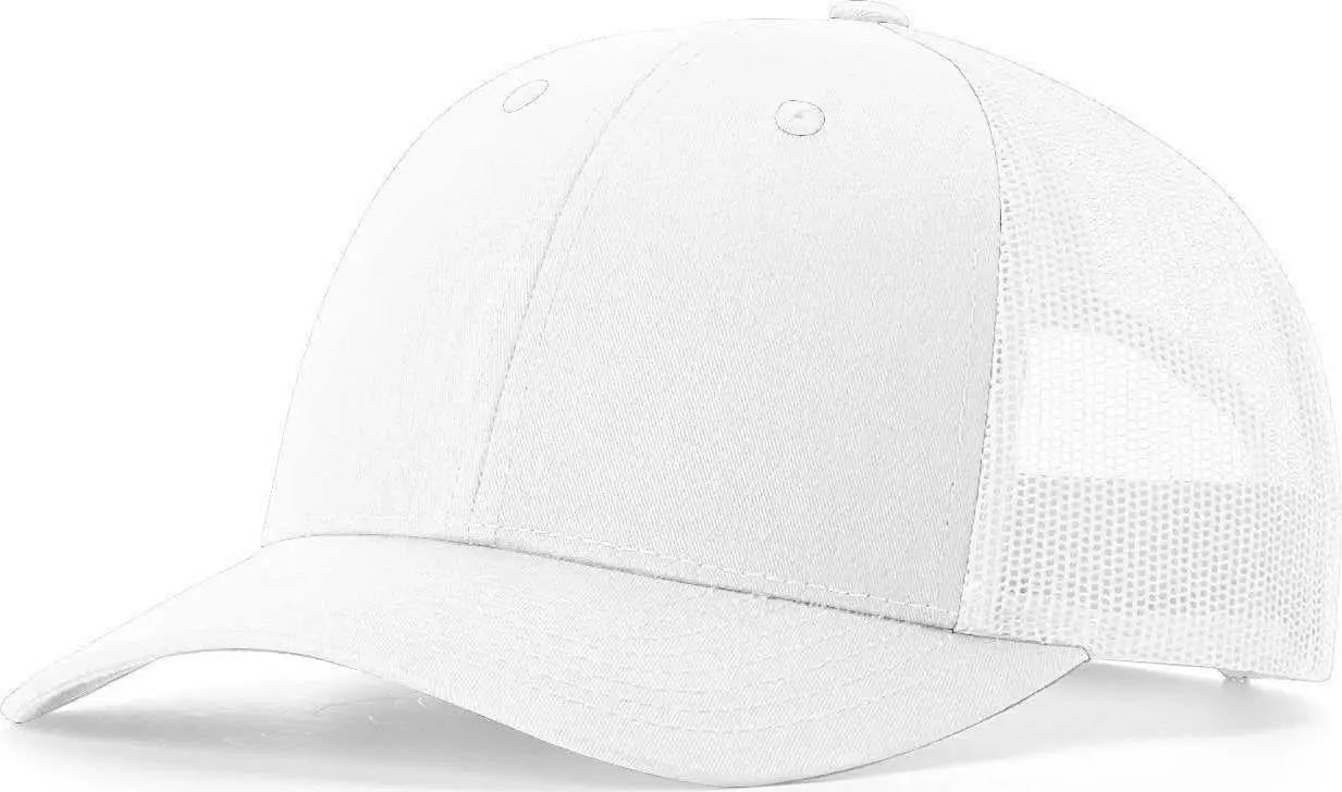 Richardson 115 Low Pro Trucker Caps - White - White / S