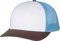 Richardson 115 Low Pro Trucker Caps - White Columbia Blue Brown - White Columbia Blue / SM