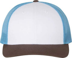 Richardson 115 Low Pro Trucker Caps - White Columbia Blue Brown