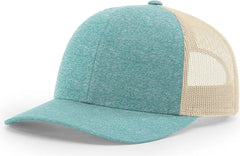 Richardson 115CH Low Pro Heather Trucker Cap - Green Teal Heather Birch - Green Teal Birch / S