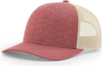 Richardson 115CH Low Pro Heather Trucker Cap - Red Heather Birch - Red Birch / S