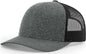 Richardson 115CH Low Pro Heather Trucker Caps - Black Heather Black - Black / SM