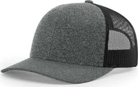 Richardson 115CH Low Pro Heather Trucker Caps - Black Heather Black - Black / SM