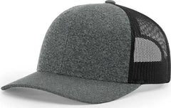 Richardson 115CH Low Pro Heather Trucker Caps - Black Heather Black - Black / SM