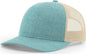 Richardson 115CH Low Pro Heather Trucker Caps - Green Teal Heather Birch - Teal Light Gray / SM
