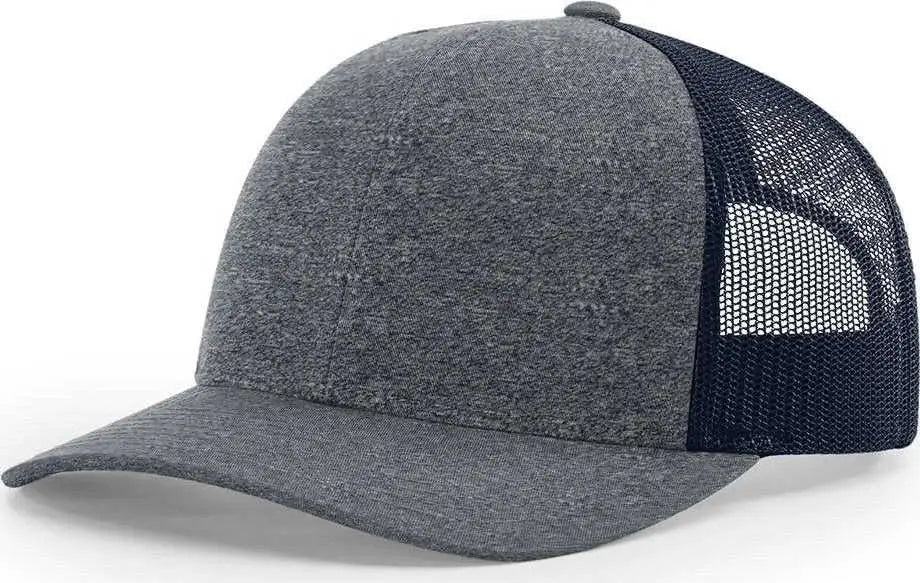 Richardson 115CH Low Pro Heather Trucker Caps - Navy Heather Navy - Navy / SM