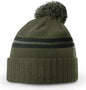 Richardson 135 Short Pom Beanie - Heather Olive-Dark Olive - Olive / OSFM