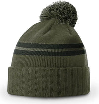 Richardson 135 Short Pom Beanie - Heather Olive-Dark Olive - Olive / OSFM