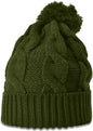 Richardson 141 Chunk Twist Knit Beanie with Cuff & Pom - Avocado - Forest / OSFM