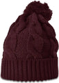 Richardson 141 Chunk Twist Knit Beanie with Cuff & Pom - Burgundy - Burgundy / OSFM