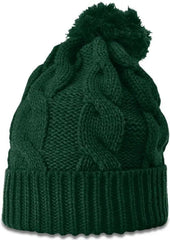 Richardson 141 Chunk Twist Knit Beanie with Cuff & Pom - Formosa Green - Forest / OSFM