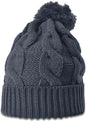 Richardson 141 Chunk Twist Knit Beanie with Cuff & Pom - Slate - Dark Gray / OSFM