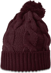 Richardson 141R Chunk Twist Knit Beanies with Cuff Burgundy Maroon / OSFM